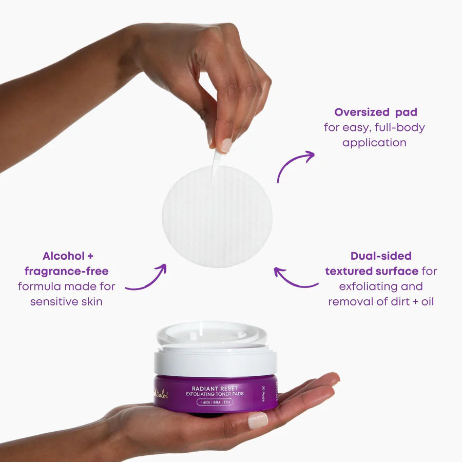 BUSHBALM Radiant Reset Exfoliating Toner Pads - 30 Pads