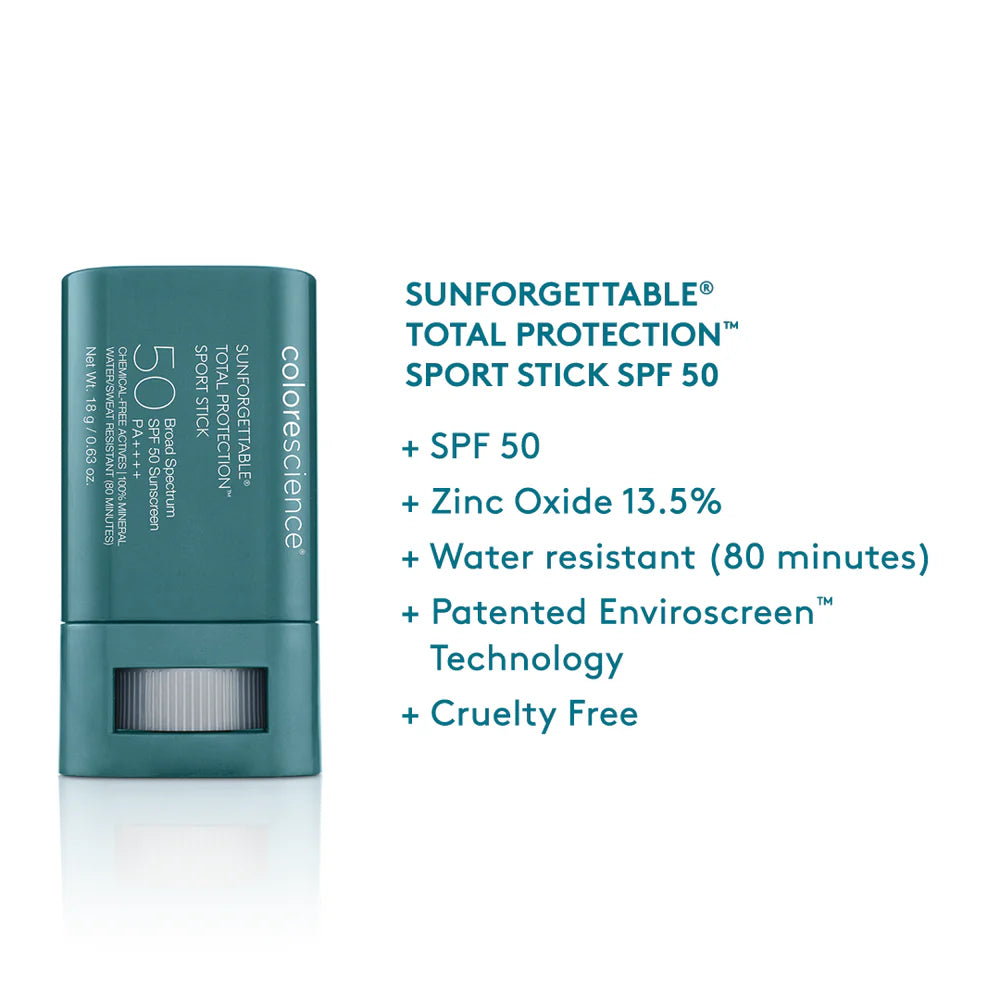 COLORESCIENCE Sunforgettable® EnviroScreen® Protection Sport Stick SPF 50 **HIS & HERS FAVORITE**