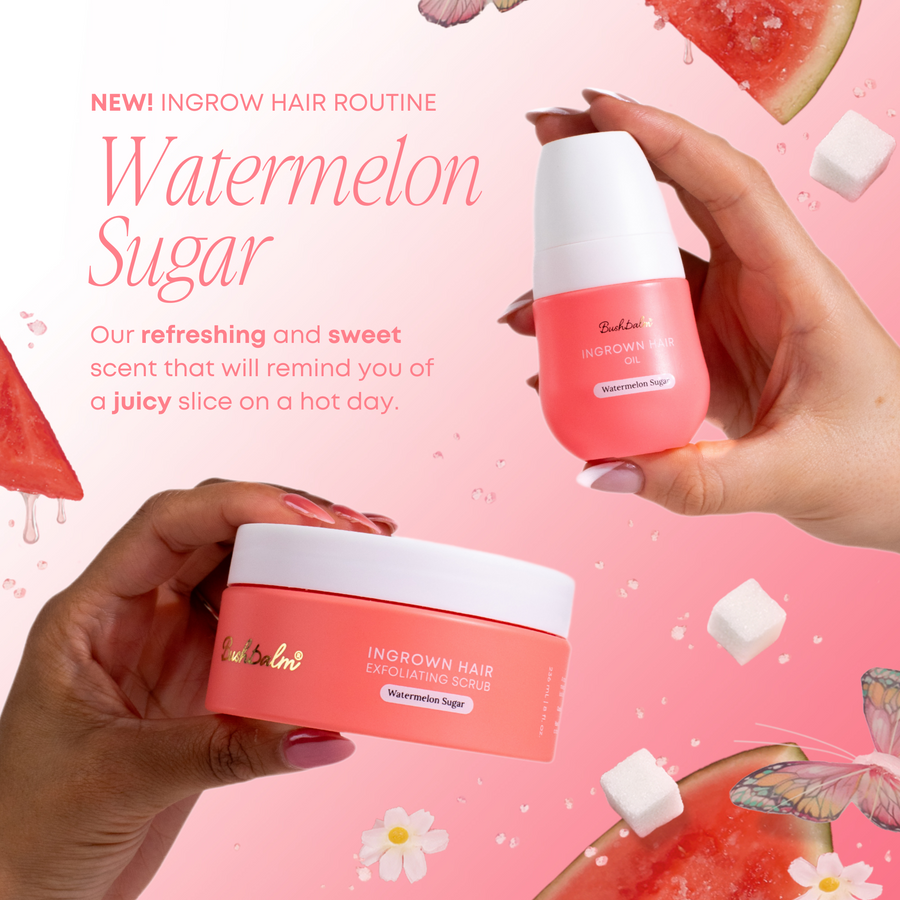 BUSHBALM Watermelon Sugar Ingrown Hair 2 Step Routine