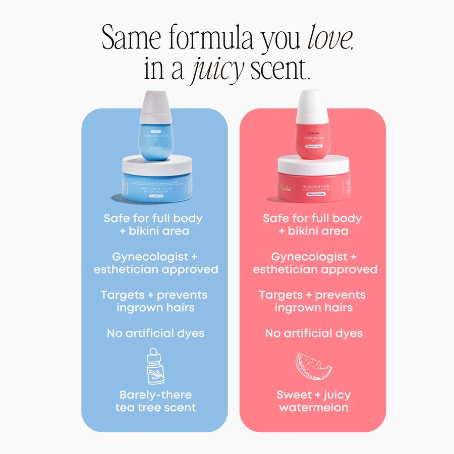 BUSHBALM Watermelon Sugar Ingrown Hair 2 Step Routine