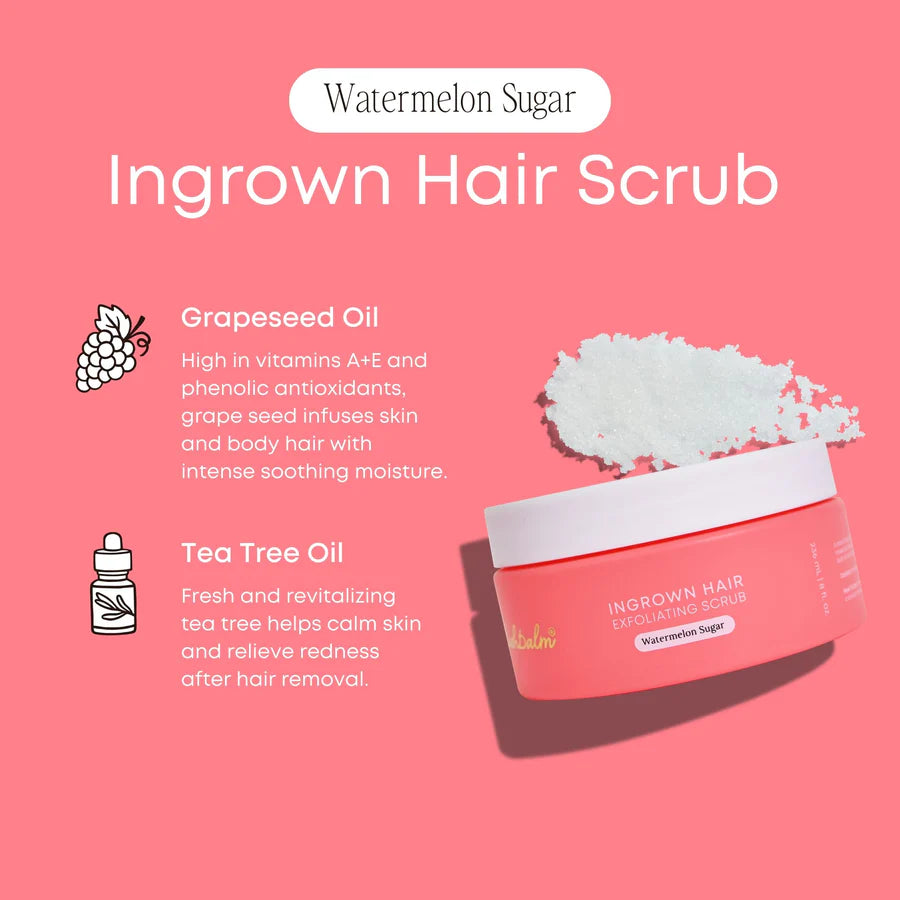 BUSHBALM Watermelon Sugar Ingrown Hair Exfoliating Scrub - 236ml